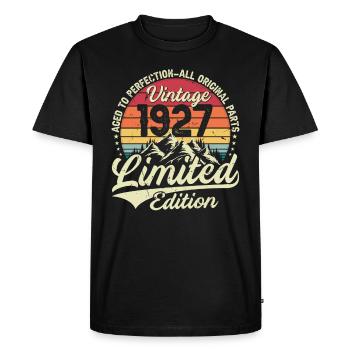 Cadeau D'anniversaire Vintage 1927 Édition Limitée - T-shirt Premium bio Homme - noir - Devant - Nico (187cm)