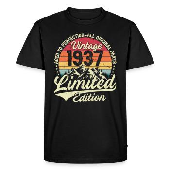 Cadeau D'anniversaire Vintage 1937 Édition Limitée - T-shirt Premium bio Homme - noir - Devant - Nico (187cm)