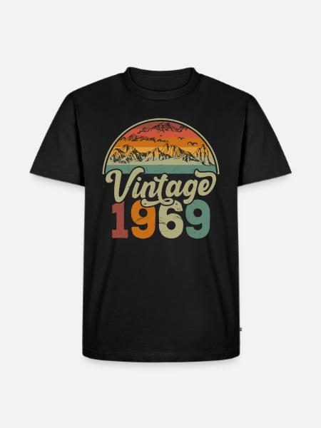 Jahrgang 1969 - Männer Premium Bio T-Shirt - Schwarz