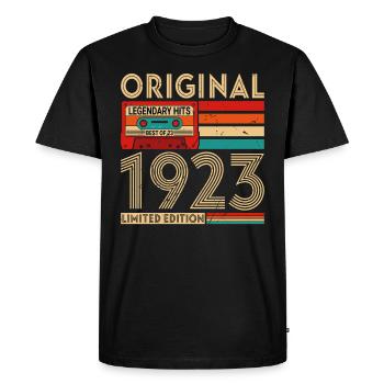 Original legendary hits The best of 1923 - Men's Premium Organic T-Shirt - black - Front - Nico (187cm)