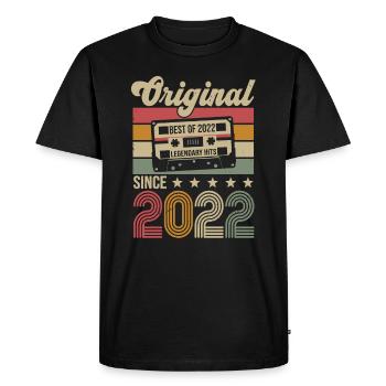 Vintage Birthday Original Gift Idea 2022 - Men's Premium Organic T-Shirt - black - Front - Nico (187cm)