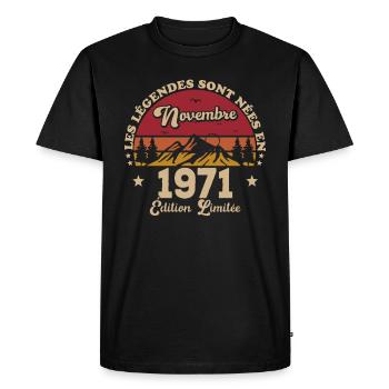 Les Légendes Sont Nées En Novembre 1971 - T-shirt Premium bio Homme - noir - Devant - Nico (187cm)