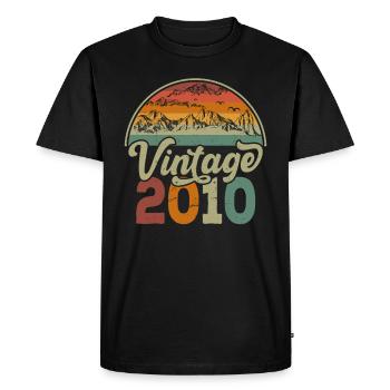 Vintage 2010 - Men's Premium Organic T-Shirt - black - Front - Nico (187cm)