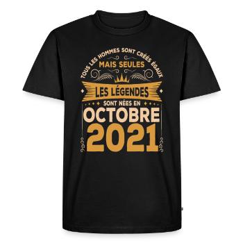 Les Légendes Sont Nées En Octobre 2021 - T-shirt Premium bio Homme - noir - Devant - Nico (187cm)