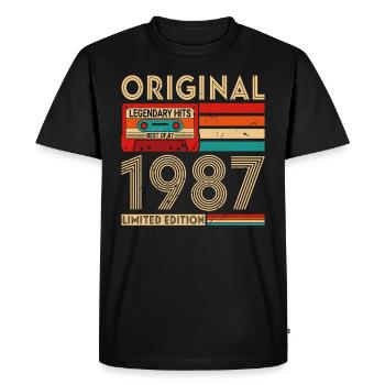 Original legendary hits Best of 1987 - Men's Premium Organic T-Shirt - black - Front - Nico (187cm)