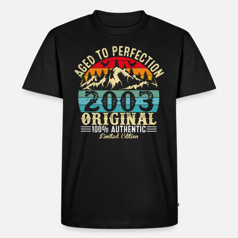 Perfekt gealtert 2003 Original - Männer Premium Bio T-Shirt - Schwarz