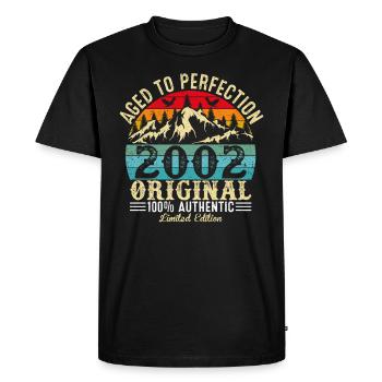 Aged to perfection 2002 Original - Men's Premium Organic T-Shirt - black - Front - Nico (187cm)