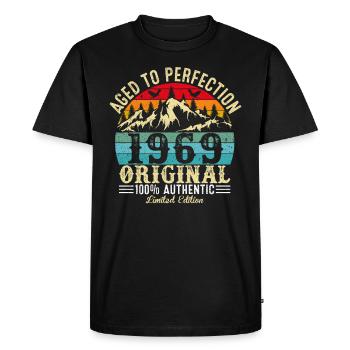 Vieilli À La Perfection 1969 Original - T-shirt Premium bio Homme - noir - Devant - Nico (187cm)