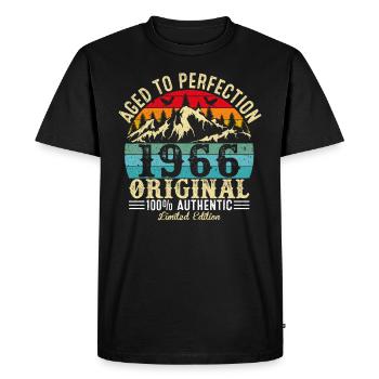 Aged to perfection 1966 original - Men's Premium Organic T-Shirt - black - Front - Nico (187cm)