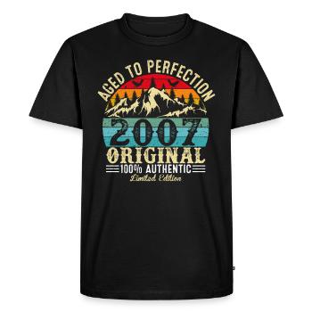 Aged to perfection 2007 Original - Men's Premium Organic T-Shirt - black - Front - Nico (187cm)