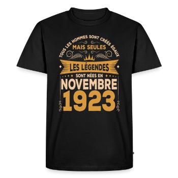 Les Légendes Sont Nées En Novembre 1923 - T-shirt Premium bio Homme - noir - Devant - Nico (187cm)