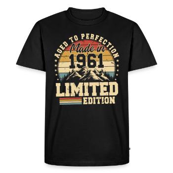 Vieilli À La Perfection Fabriqué En 1961 - T-shirt Premium bio Homme - noir - Devant - Nico (187cm)