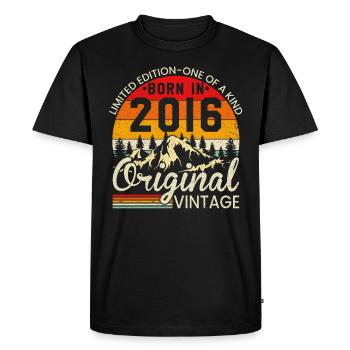 Unique En Son Genre Né En 2016 Millésime Original - T-shirt Premium bio Homme - noir - Devant - Nico (187cm)