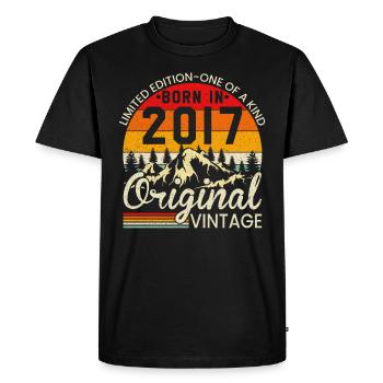 Unique En Son Genre Né En 2017 Millésime Original - T-shirt Premium bio Homme - noir - Devant - Nico (187cm)