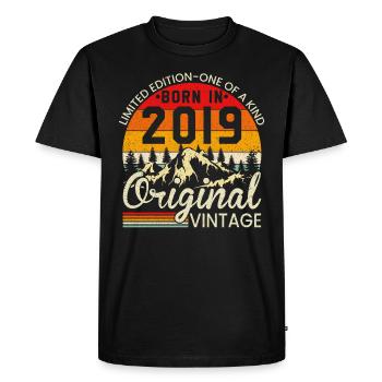 Unique in its kind born in 2019 Original vintage - Men's Premium Organic T-Shirt - black - Front - Nico (187cm)