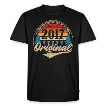 Idée Cadeau D Anniversaire Vintage Original 2017 - T-shirt Premium bio Homme - noir - Devant - Nico (187cm)