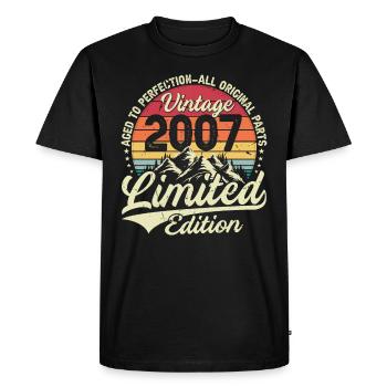 Anniversaire 2007 Vintage Née en 2007 Vintage Best - T-shirt Premium bio Homme - noir - Devant - Nico (187cm)