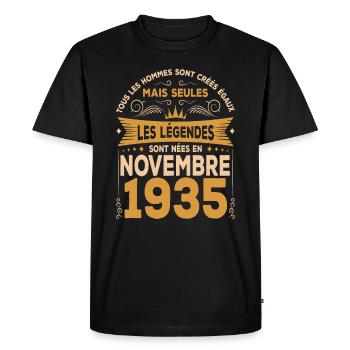 Les Légendes Sont Nées En Novembre 1935 - T-shirt Premium bio Homme - noir - Devant - Nico (187cm)