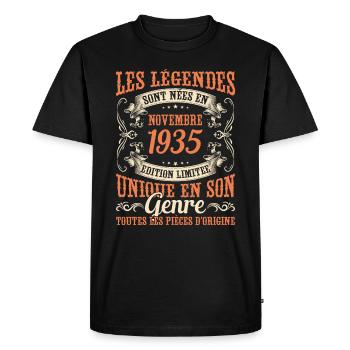 Les Légendes Sont Nées En Novembre 1935 Cadeau - T-shirt Premium bio Homme - noir - Devant - Nico (187cm)