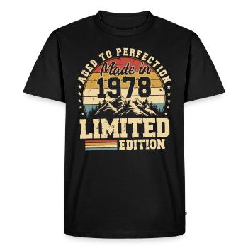 Vieilli À La Perfection Fabriqué En 1978 - T-shirt Premium bio Homme - noir - Devant - Nico (187cm)