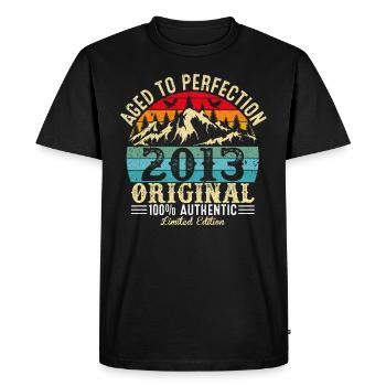 Aged to perfection 2013 Original - Men's Premium Organic T-Shirt - black - Front - Nico (187cm)