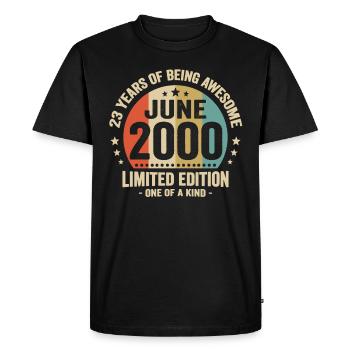 June 2000 23 years anniversary vintage gift idea - Men's Premium Organic T-Shirt - black - Front - Nico (187cm)