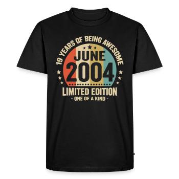 June 2004 19 years anniversary vintage gift idea - Men's Premium Organic T-Shirt - black - Front - Nico (187cm)