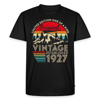 Original Vintage Établi En 1927 Anniversaire - T-shirt Premium bio Homme - noir - Devant - Nico (187cm)