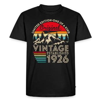 Original vintage established in 1926 anniversary - Men's Premium Organic T-Shirt - black - Front - Nico (187cm)