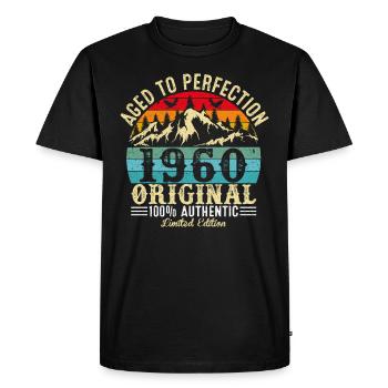 Vieilli À La Perfection 1960 Original - T-shirt Premium bio Homme - noir - Devant - Nico (187cm)