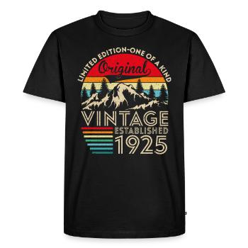 Original Vintage Établi En 1925 Anniversaire - T-shirt Premium bio Homme - noir - Devant - Nico (187cm)
