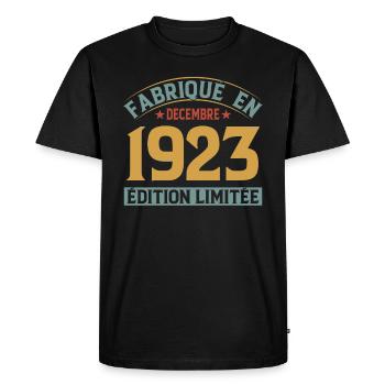 Fabriqué En Décembre 1923 Édition Limitée - T-shirt Premium bio Homme - noir - Devant - Nico (187cm)