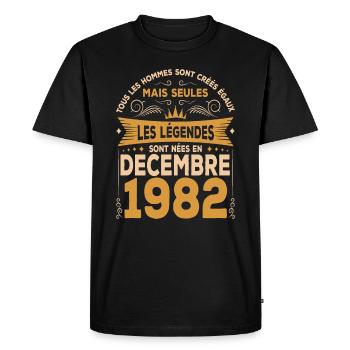 Les Légendes Sont Nées En Décembre 1982 - T-shirt Premium bio Homme - noir - Devant - Nico (187cm)