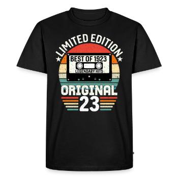 Limited edition of the best of the 1923 original - Men's Premium Organic T-Shirt - black - Front - Nico (187cm)