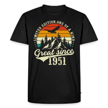 Unique En Son Genre Depuis 1951 - T-shirt Premium bio Homme - noir - Devant - Nico (187cm)