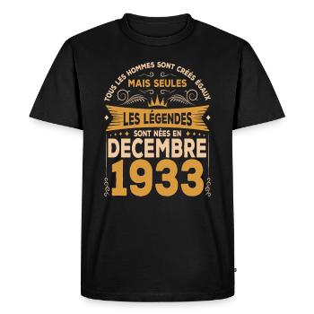 Les Légendes Sont Nées En Décembre 1933 - T-shirt Premium bio Homme - noir - Devant - Nico (187cm)