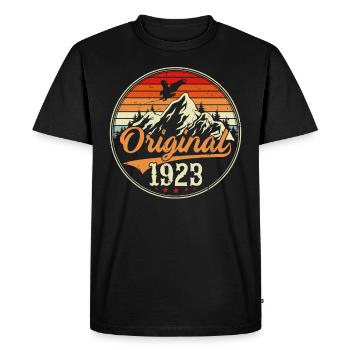 Original 1923 - Men's Premium Organic T-Shirt - black - Front - Nico (187cm)