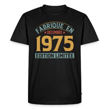 Fabriqué En Décembre 1975 Édition Limitée - T-shirt Premium bio Homme - noir - Devant - Nico (187cm)