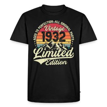 Cadeau D'anniversaire Vintage 1932 Édition Limitée - T-shirt Premium bio Homme - noir - Devant - Nico (187cm)