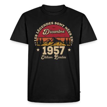 Les Légendes Sont Nées En Décembre 1957 - T-shirt Premium bio Homme - noir - Devant - Nico (187cm)