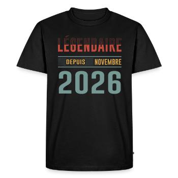 Légendaire Depuis Novembre 2026 Anniversaire - T-shirt Premium bio Homme - noir - Devant - Nico (187cm)