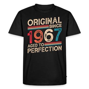 Original since 1967 Aged to perfection - Men's Premium Organic T-Shirt - black - Front - Nico (187cm)
