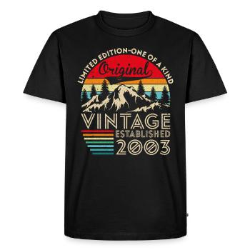 Original Vintage Established in 2003 Anniversary - Men's Premium Organic T-Shirt - black - Front - Nico (187cm)