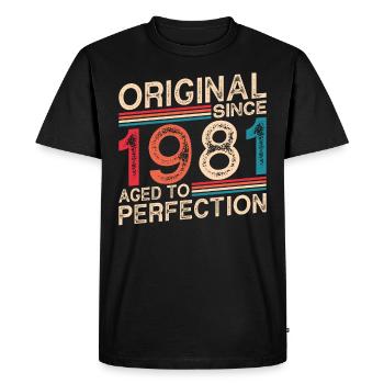Original Depuis 1981 Vieilli À La Perfection - T-shirt Premium bio Homme - noir - Devant - Nico (187cm)