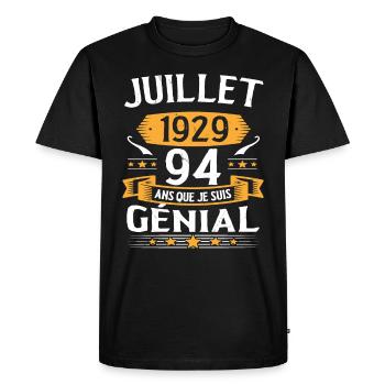Juillet 1929 94 Ans Que Je Suis Génial Cadeau - T-shirt Premium bio Homme - noir - Devant - Nico (187cm)