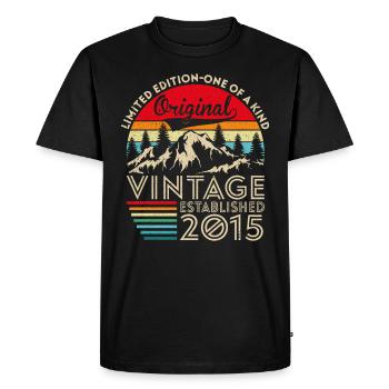 Original vintage established in 2015 anniversary - Men's Premium Organic T-Shirt - black - Front - Nico (187cm)