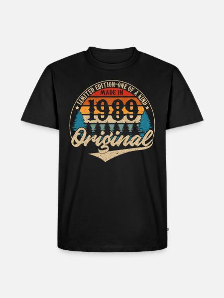 Made in 1989 Original - Men's Premium Organic T-Shirt - black