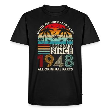 Legendary since 1948 all original parts - Men's Premium Organic T-Shirt - black - Front - Nico (187cm)