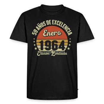 Janvier 1964 Cadeau vintage de 59 ans - T-shirt Premium bio Homme - noir - Devant - Nico (187cm)