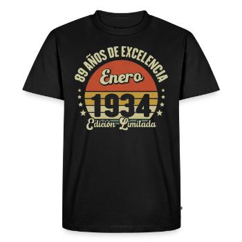 January 1934 Vintage gift of 89 years - Men's Premium Organic T-Shirt - black - Front - Nico (187cm)